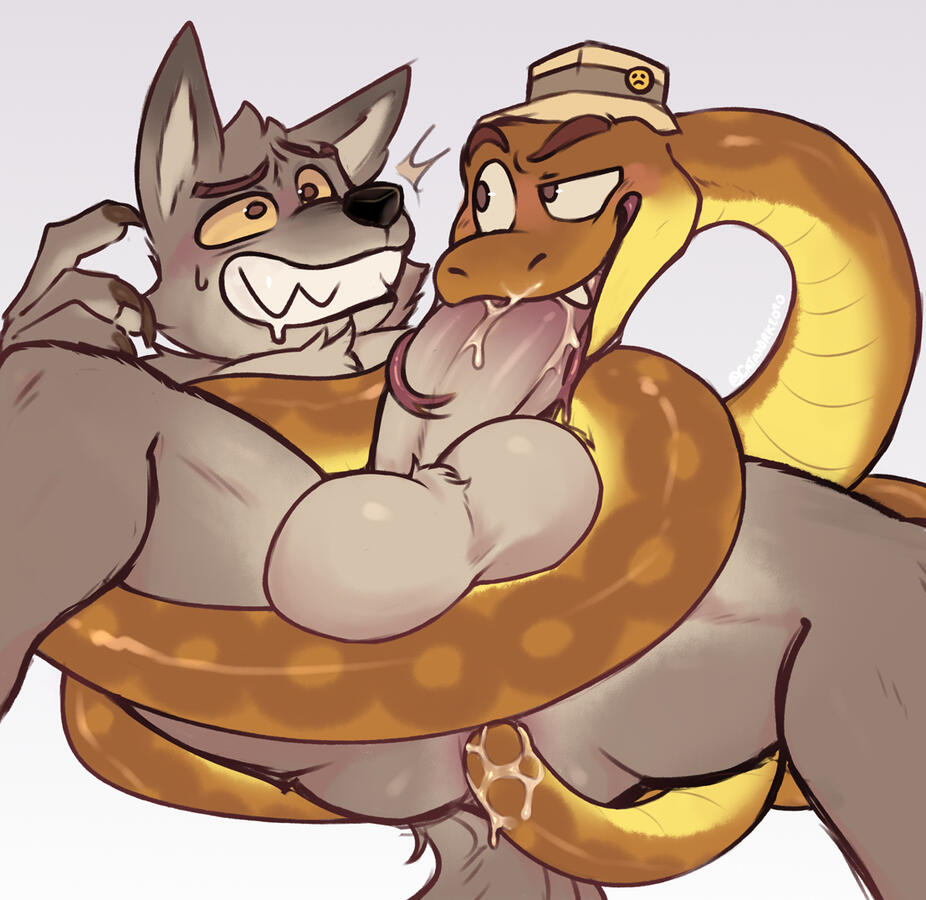 color sketch of mr. snake and mr. wolf